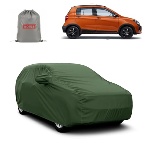 Image of AOSIS 'Waterproof' Car Cover Compatible with Maruti Suzuki Celerio /Celerio X /2014-2025 Year Model 300 GSM Uly Coated Thick Fabric 4X4, Adjustable Belt Buckle, Elastic Grip