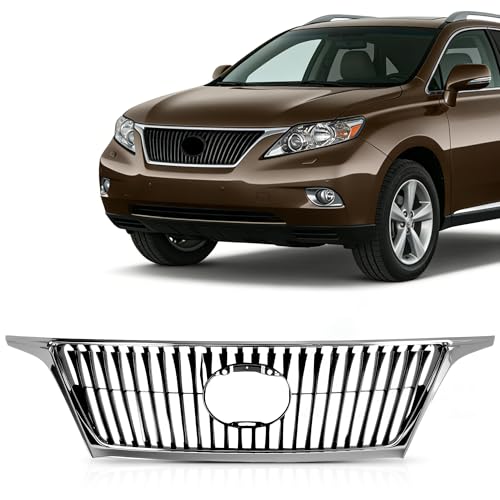 AngyMeck Front Grille Chrome Gray Grill Bumper ABS Plastic Compatible with 2010 2011 2012 Lexus Rx350 3.5L LX1200131