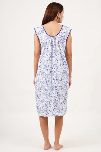 Image of Breezly Woman's Long Short Calf Length Pure Cotton Nighty