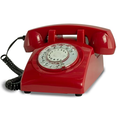 AUTENTICO RITORNO: Il nostro telefono fisso con cavo vintage Opis 60s cable è un perfetto telefono casa fisso vintage, offrendo il fascino di un telefono antico con un classico disco combinatore e una vera suoneria campanello metallo. Un telefono di casa fisso vintage retro per chiamate analogiche senza radiazioni.
