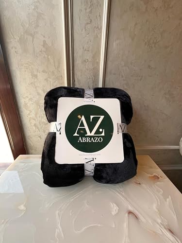 Image of ABRAZO AC Blanket | 300 GSM Lightweight Super Soft Cozy for Bed, Sofa, Couch, Travel & AC Room | Double Bed 220x240 cm | Solid Color | Breathable All-Season Comfort (Midnight Black)
