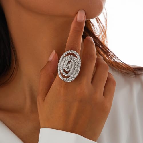 Stackable Geometric Sea Star Chunky Ring Engagement Wedding Promise