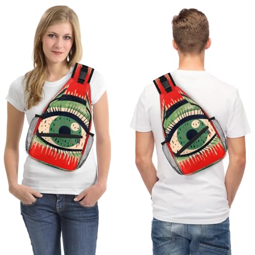Bolso tipo sling unisex de ojos étnicos para senderismo y viaje miniatura 7