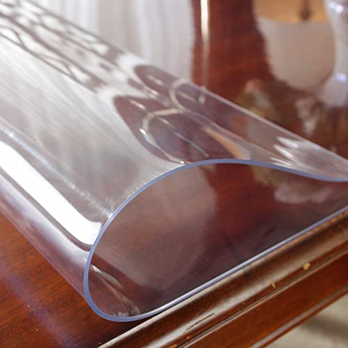 Image of OstepDecor Clear Table Protector 30 x 30 Inch, 2mm Thick Plastic Table Cover, Waterproof PVC Clear Table Cover Protector, Desk Protector Mat, Writing Desk Pad for Desktop, Coffee & Dining Room Table