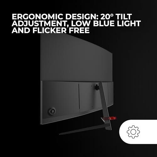 MV-27C, Monitor Gaming Curvo 27” FHD 1080p 200Hz, HDR10 1ms, FreeSync e G-Sync, Monitor PC Senza Cornice, Angolo 20°, Low Blue Light e Flicker-Free, HDMI + DisplayPort + Jack 3.5mm, Nero - Monitor - Immagine 3