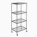 Ovicar Mini Storage Shelves 4-Tier, Adjustable Utility Shoe Rack with Wheels, Small Metal Wire Shelving Unit Organizer Storage Shelf for Home Kitchen Restaurant Office Dormitory, Grey