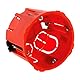 Zenitech - Box Gips Ø67mm P50mm Für Geräte-Schrauben & Krallen - Eingelassene Wände Gipskarton - Schraubbefestigung - Hohe Feuerbeständigkeit 850° - Rot
