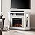 SEI Furniture Redden Faux Stone Convertible Electric Media Storage Corner Fireplace, Fresh White