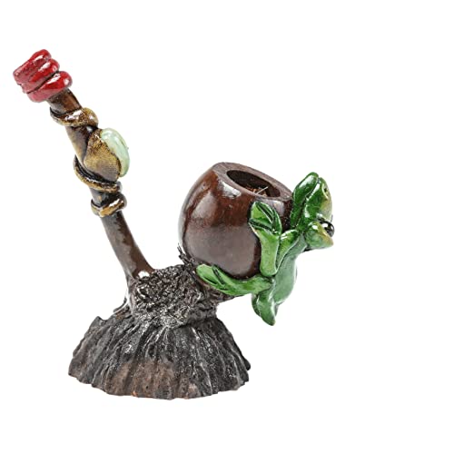 Frog Smoking Pipe w/Andean Walnut Base - Made in the Andes - Image 4
