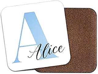 1 x Personalised Custom Name Initial Coaster - Blue Pink Drinks Girls Teen Daughter Mum Sister Friend Girly Secret Santa Gift #75388