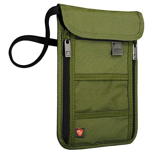 Lewis N. Clark Men's RFID Blocking Stash Wallet, Travel Neck Pouch Passport Holder for Women & Men, Olive, One Size