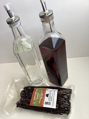 100 Organic Vanilla Beans Madagascar Grade B for extract, Cooking and Baking. Certified USDA Organic. 5"-7" by FITNCLEAN VANILLA| Whole NON-GMO Bourbon Pods