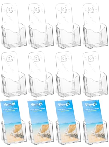 Viymgit Brochure Holder Stand, 12 Pack 4 inches Acrylic Pamphlet Display Stand Wall...