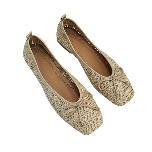 Chaussures plates tissées femmes beige clair légères taille 40