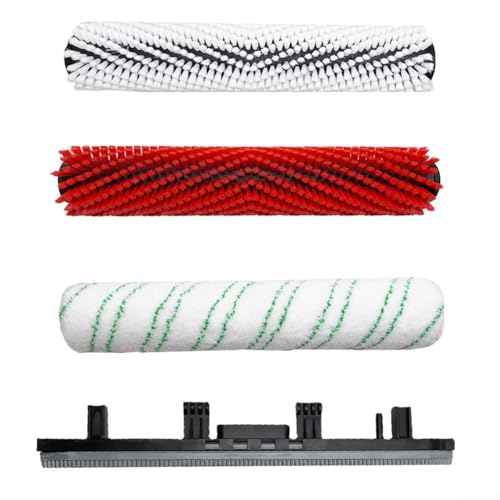 Replacement Floor Roller Brush Set Main Brush Head With Scraper Strip 300Mm Wide Floor Cleaner For Karcher BR30/4C Scrubber Dryers For Tile Stone Cement Terrazz For Cleaning Dirt And Dust(D)