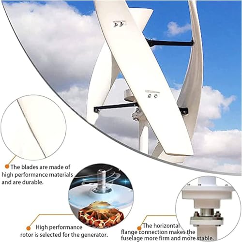 Kit generador de turbina eólica con Controlador de Carga, Equipo productor de Electricidad Vertical, Kit generador de turbina eólica Vertical de 5000 W y 48 V con Controlador: Sistema comple