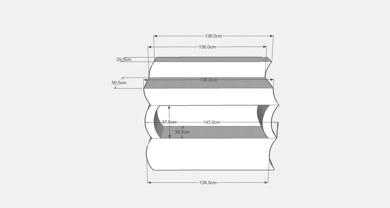 Kloris Bancone Bar Cassa Reception Desk mod. Clipper cm 145x88x110 h Bianco Made in Italy