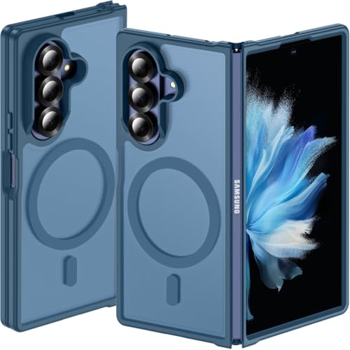 Coque Samsung Galaxy Z Fold 8 Ultra antichoc mate bleue compatible MagSafe