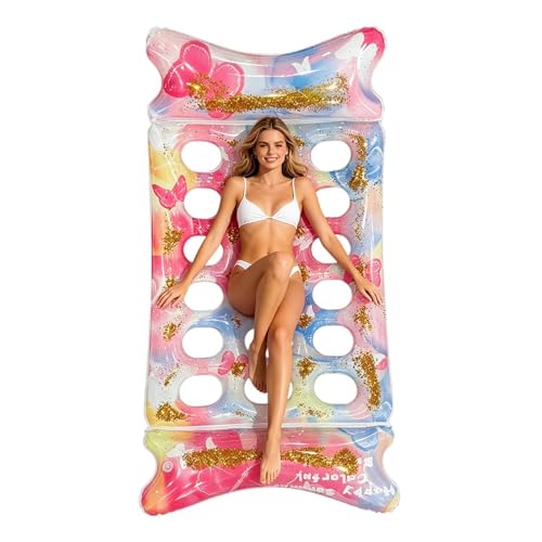 Flotteur de piscine gonflable pliable avec grand appui-tête ergonomique