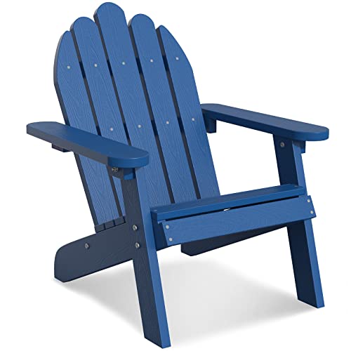 Dwvo Adirondack Chair, All Weather Resistant, Indoor Outdoor Adirondack Chairs For 3+ Years Old, Easy-Maintenance Patio Chair For Backyard, Lawn & Deck, Blue #TOP11