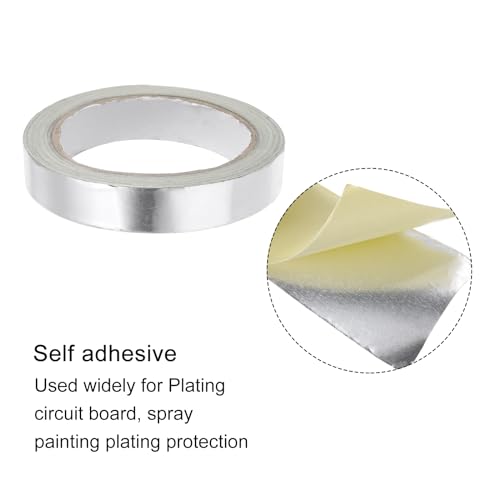 Image of uxcell Aluminum Foil Tape 0.8 Inch x 20 Yards Silver High Temperature Tape for HVAC, Sealing, Patching Hot and Cold Air Ducts 4 Pcs