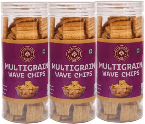DHANIGREENS ORGANICS Multigrain Wave Chips 150g Cheese & Mint Flavor | Roasted Healthy Snack | No Fried | No Maida | No Palm Oil (Pack of 3)-image-43