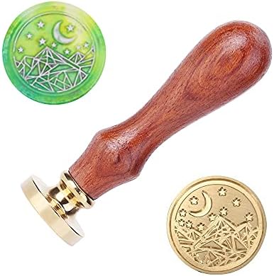 Starry Sky Wax Seal Stamp Set, 6 PCS Starry Moon Seal Wax Stamp Kit and 1 Wooden Hilt, Vintage Personalized Wax Seal Stamp for Letter Cards Invitations