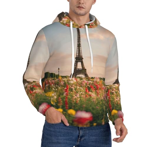 Pull homme imprimé Tour Eiffel résistant avec poche kangourou EdWal