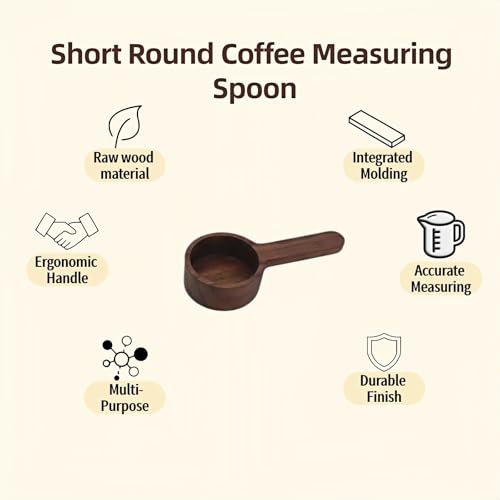 Black Walnut Wood Coffee Scoop, Measuring Spoon for Coffee Beans, Tea, Flour and Oats, Natural Texture, 3.86 Inch - Image 3