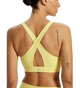 Omwilddo Ruched V Neck Criss Cross Back Ballet Sports Bra Wrap Front Yoga Medium Support Workout ...