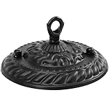 CHILDWEET Kronleuchter Montagebaldachin Metall Schwarz 130mm Vintage Deckenleuchten Abdeckplatte mit Haken für Innenräume Wie Bars und Flure