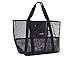 Holly LifePro Waterproof Mesh Beach Bag Toy Tote Bag Large,Lightweight Market Grocery & Picnic Tote with Oversized Pockets,Inside Zippered Pocket,Carry All Organizer Bag Black