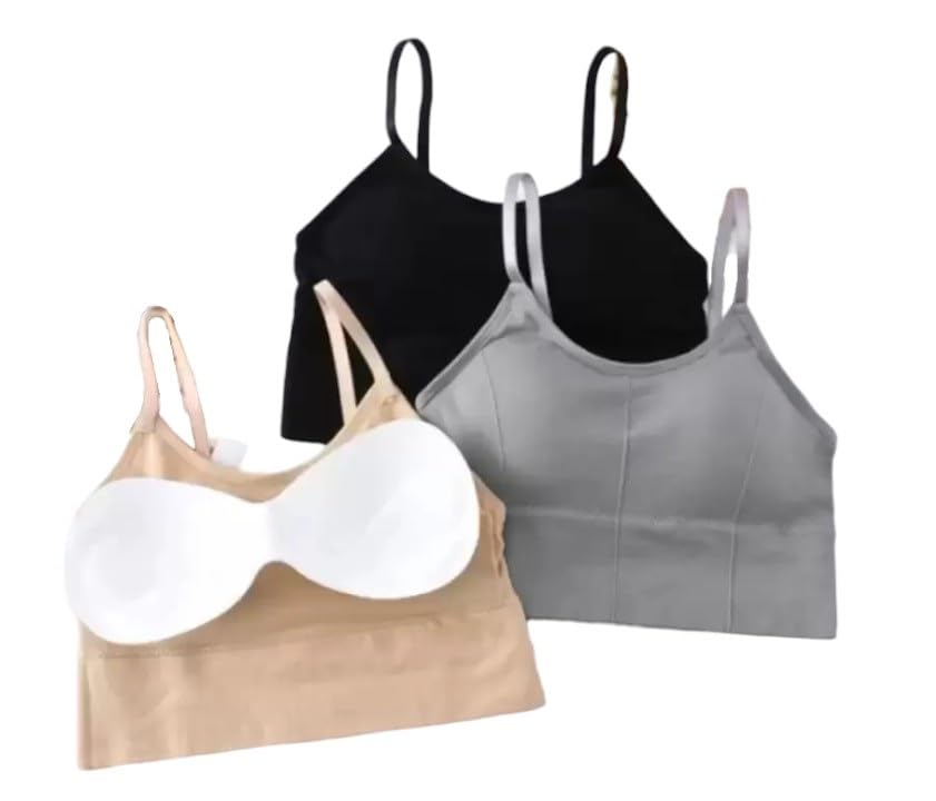 Women's Cotton Wire-Free Full Coverage Lightly Padded Sports Bra - Comfortable & Supportive Everyday Wear - Pack of 3-image-42