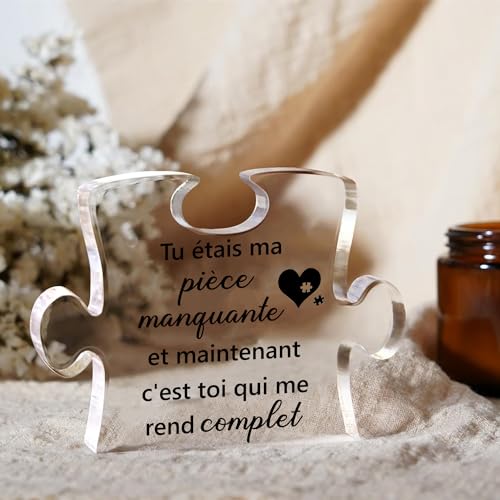 FANAOREN Cadeau Saint Valentin Femme Homme, Cadeau Couple-Décoration Acrylique, Cadeaux Anniversaire Femme, Cadeaux pour Son Copain, Copine, Noel – vue 5