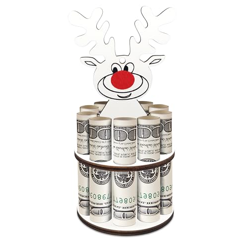 Cute Christmas Money Holder for Cash, Fun Wooden Money Holders, Christmas Money Tree Gift Holder with Clips, Unique Christmas Money Gift Ideas Creative Ways to Give Money Gift