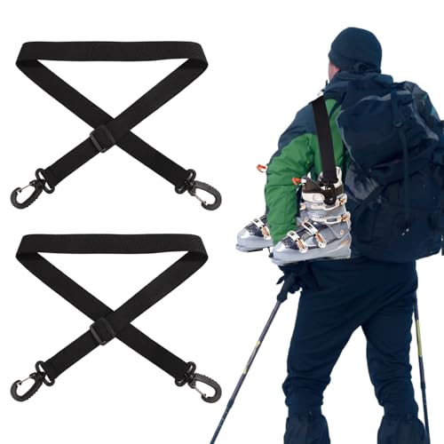 2pcs Portable Snowboard & Ski Carrier Straps - Adjustable Backpack Straps for Winter Sports