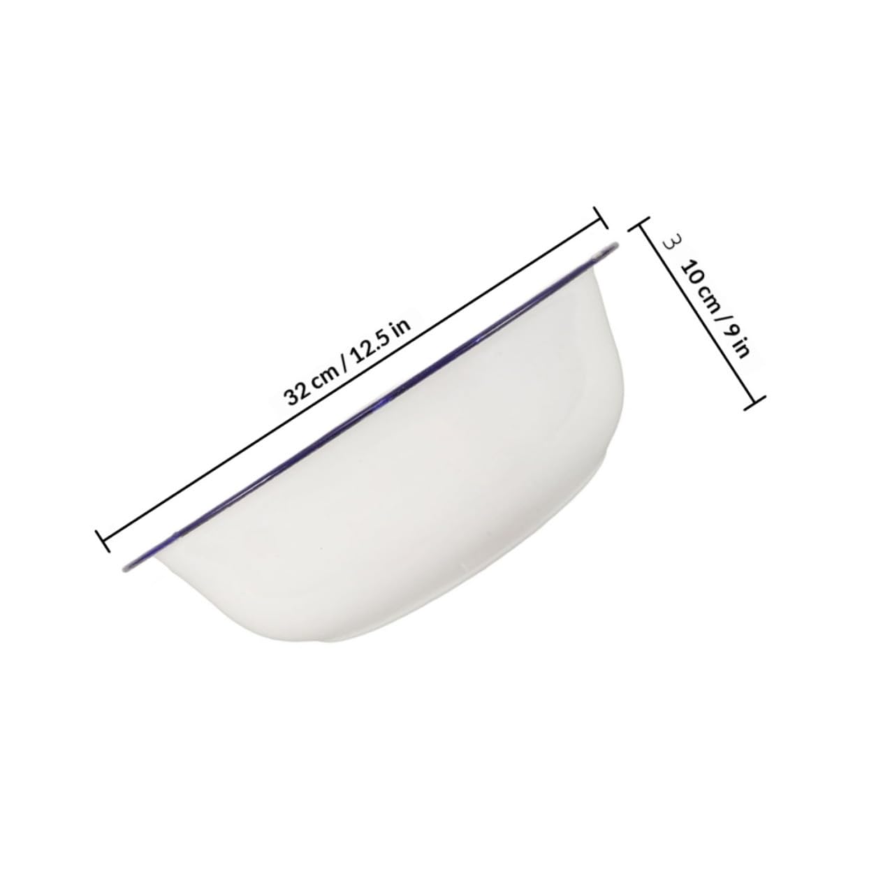 Bacinella Pediluvio in Smalto Vintage Bianco da 32cm, Facile da Pulire e Multifunzionale per Pedicure e Lavaggio Piedi Comfort in Casa