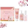 Cherry Blossom Body Mist Gift Set Spa Gifts for Women Body Cream Body Lotion and Body Mist - Travel Toiletries - Spa Kit - Travel Essentials - Skin Care Sets & Kit Soft