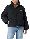 100% Polyester Wrangler Damen Short Puffer Jacket, Black, xx_l