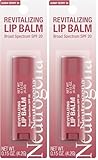 Neutrogena Lip Balm, Revitalizing Moisturizing Tinted SPF 20 | Sunny Berry | Pack of 2 | .15 oz | Soothing