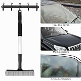 QWORK® Środek do czyszczenia szyb samochodowych, drążek teleskopowy 76 cm z gumową końcówką i gąbką