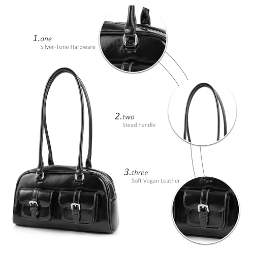 Bolso de hombro de cuero sintético para mujer miniatura 3