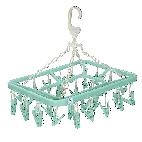 Urbane Home Pack of 1 Plastic Clothes Drying Stand|Baby Clothes Hanger with Clips|360 Degree Portable & Rotatable Clips|Folding Clothes Drying Rack|GREEN| (B0C7L8DFF6) Amazon Price History, Amazon Price Tracker