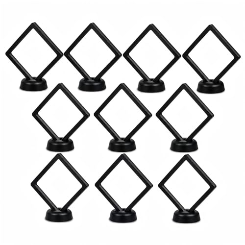 10 Pack 3D Floating Display Cases with Stands
