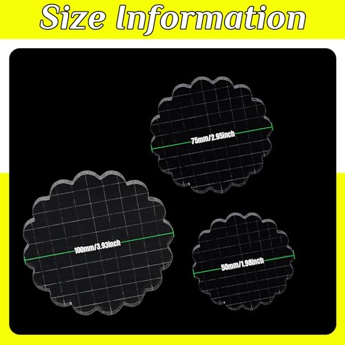 Qimoo 3 Pieces Acrylic Stamp Blocks Set, Sector Clear Stamping Blocks Tools Set With Grid Lines for Scrapbooking Crafts Making
