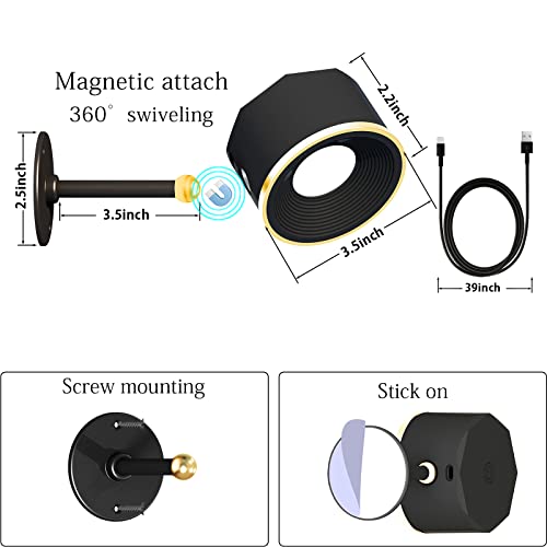 Arixinks Wall Lights Picture Light Battery Operated Rechargeable Magnetic Wall Sconce Light Painting Light With Remote Control, Led Wall Lamp With Dimmer And Timer For Living Room Bedroom #TOP1