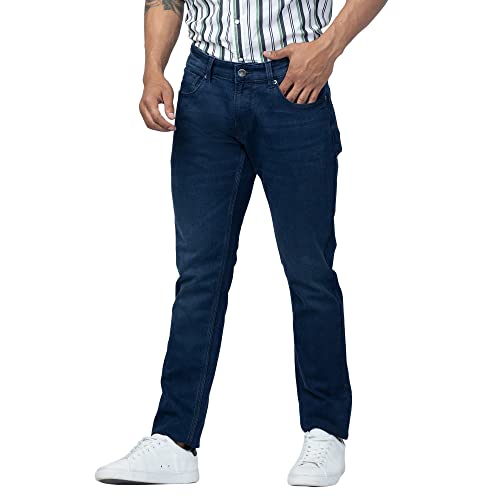 Image of Spykar Men's Mid Rise Cotton Slim Fit Narrow Length Jeans (Skinny)