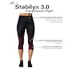 CW-X Women's Stabilyx 3.0 High Waisted Capri Compression Leggings, 131806, Performance 3/4 Tights with Pocket, Knee, Hip Support