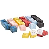 24-Piece Gift Box Set - Cube Ring Jewelry Box for Anniversaries, Weddings, Birthdays, Assorted Colors - 1.6 x 1.6 x 1.2 Inches