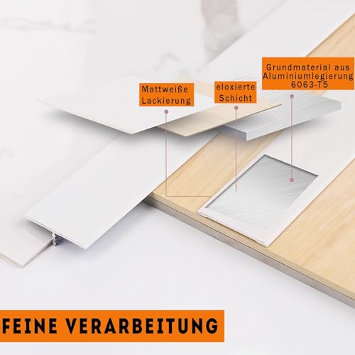 Bande de transition de seuil pour moquette et carrelage en bois - 4